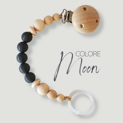 Catenella portaciuccio in legno, variante colore Moon