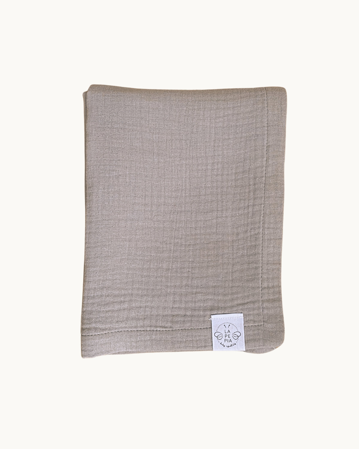 Copertina neonato in mussola di cotone biologico GOTS, colore Tortora